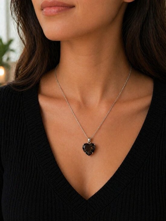 Chateau D'Argent Jewelry - Chateau D'Argent David Sigal Smoky Quartz Heart Sterling Pendant Canada